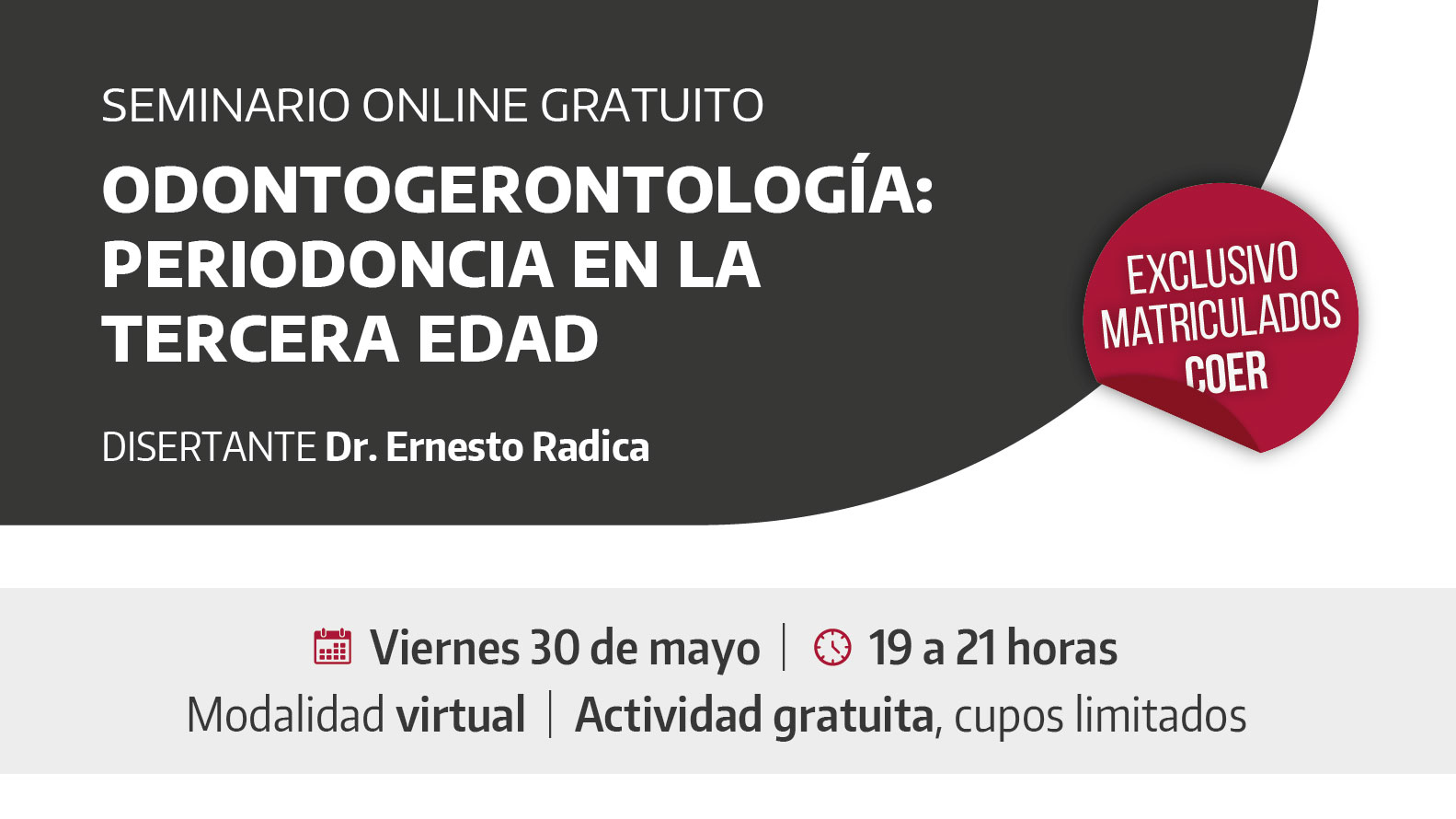 Seminario online sobre odontogerontología