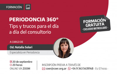 Periodoncia 360: Nueva formación para matriculados